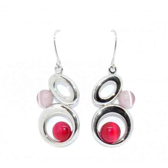 pink cat eye earrings