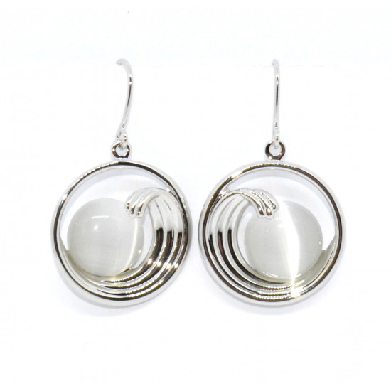 white cat eye earrings