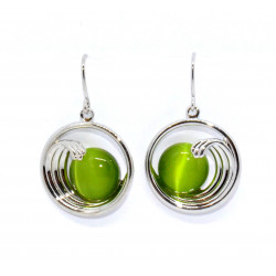green cat eye earrings