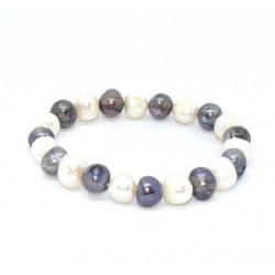black and white cultured pearl bracelet