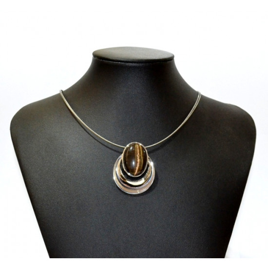 necklace cats eye brown