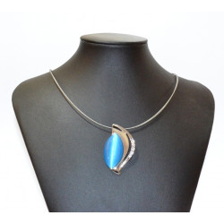necklace cats eye blue