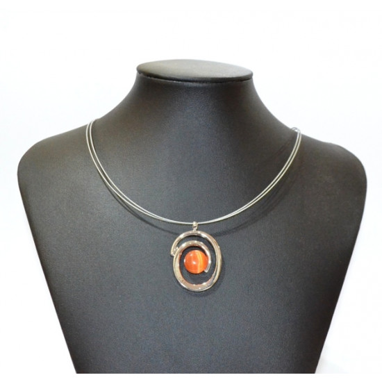 necklace cats eye orange