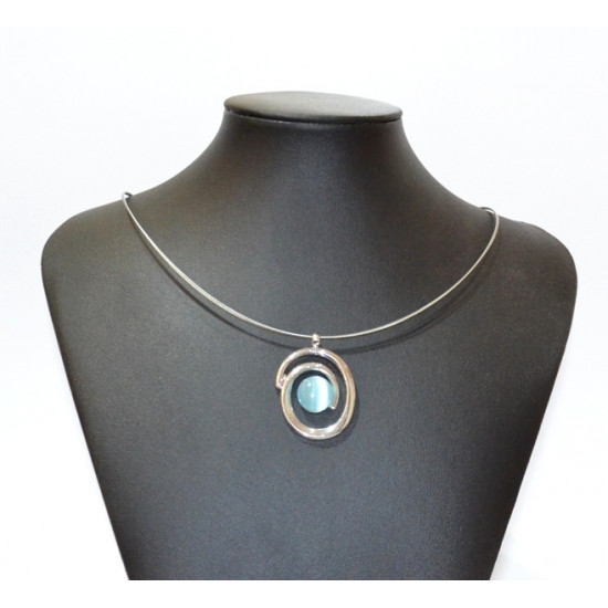 necklace cats eye blue