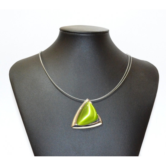 necklace cats eye green