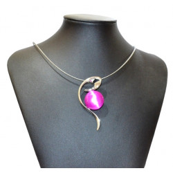 necklace cats eye fuchsia