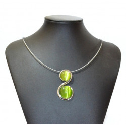 necklace cats eye green
