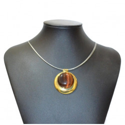 necklace cats eye brown