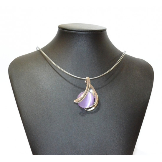 necklace cats eye purple