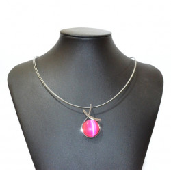 necklace cats eye pink