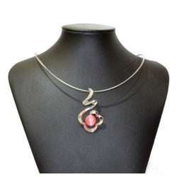 necklace cats eye pink