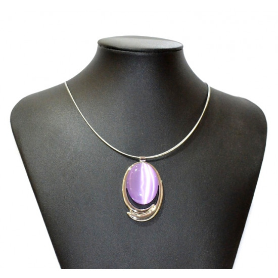 necklace cats eye purple