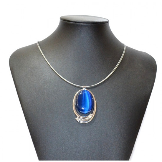 necklace cats eye blue