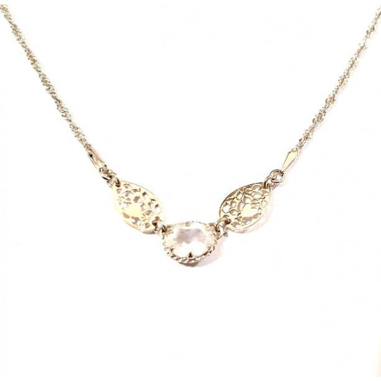 Sterling Silver Rose Quartz Necklace