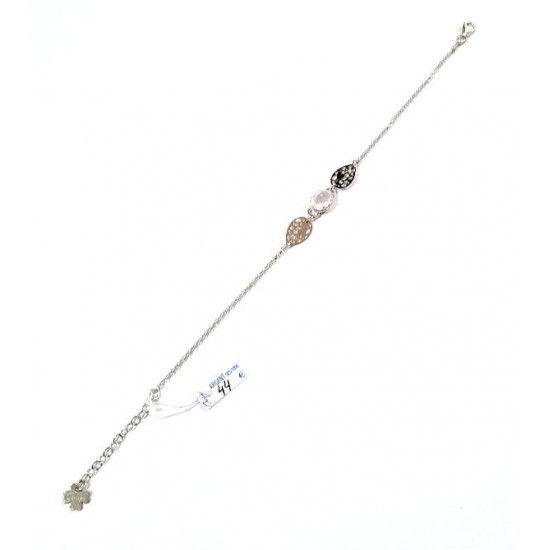 Sterling Silver Rose Quartz Bracelet B-48-01 Sterling Silver Rose Quartz Bracelet B-48-01
