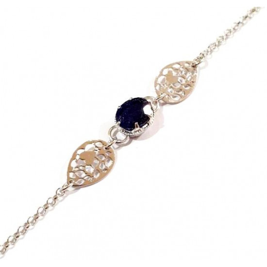 Sterling Silver Sapphire Bracelet B-48-01 Sterling Silver Sapphire Bracelet B-48-01