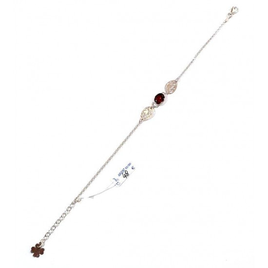 Sterling Silver Garnet Bracelet B-48-01 Sterling Silver Garnet Bracelet B-48-01
