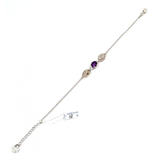 Sterling Silver Amethyst Bracelet B-48-01