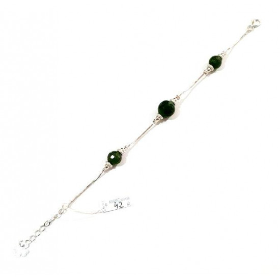 Sterling Silver Jade Bracelet B-38-01