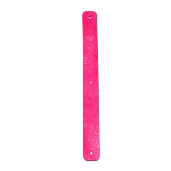Leather strap 14 mm fuchsia / gray