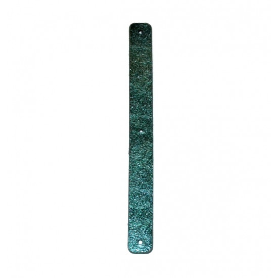 Leather strap 14 mm green / metal gray