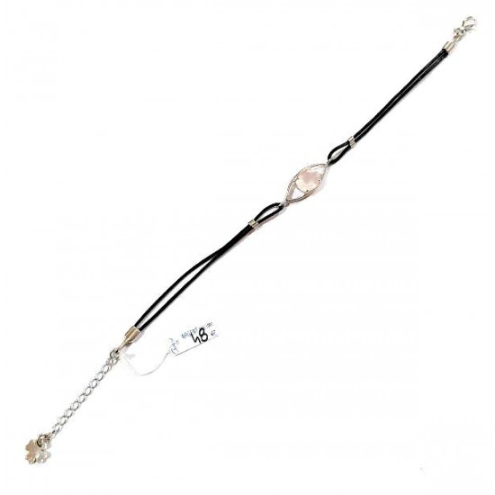 bracelet quartz rose argent