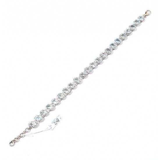 bracelet topaze bleu et argent 