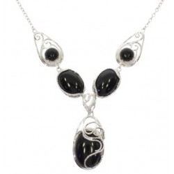 Sterling Silver Black Onyx Necklace