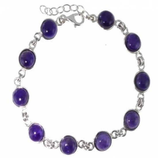 Sterling Silver Amethyst Bracelet B-86-03 Sterling Silver Amethyst Bracelet B-86-03